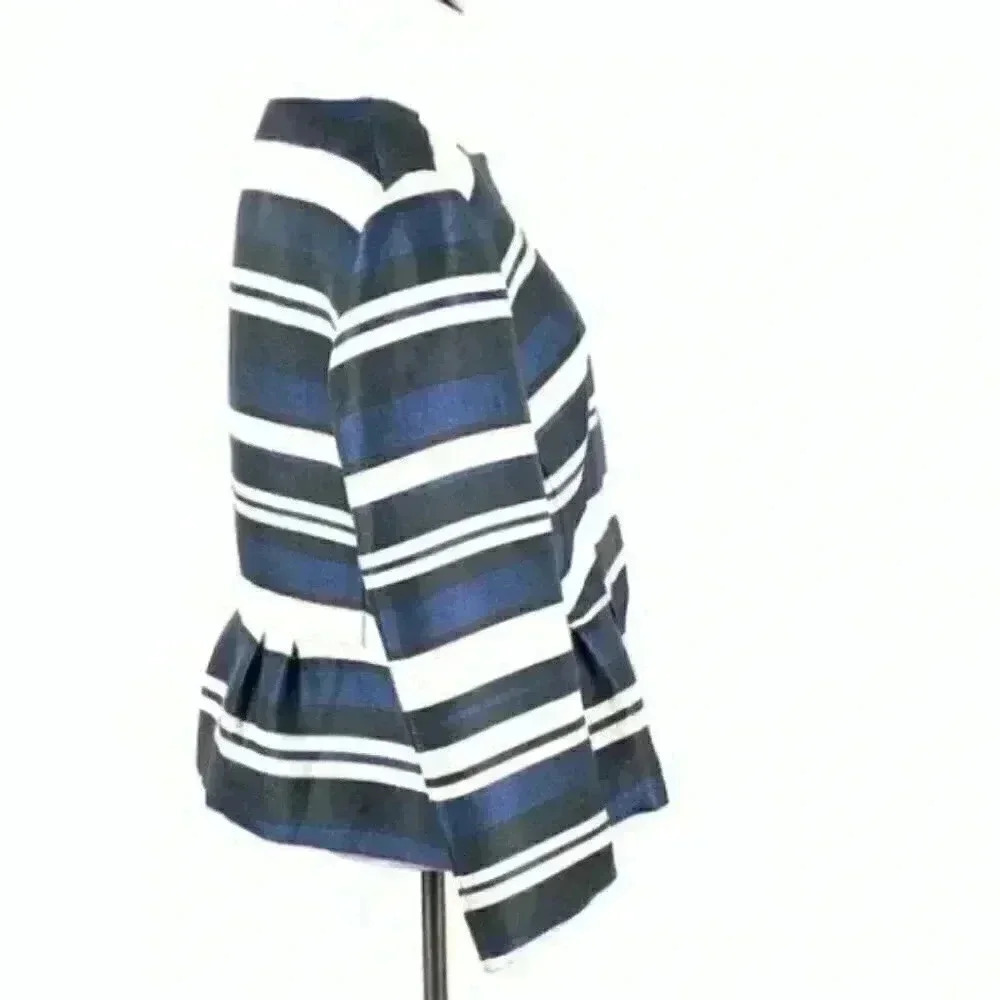 New Ann Taylor blazer sz 10 stripes peplum career - Picture 7 of 10
